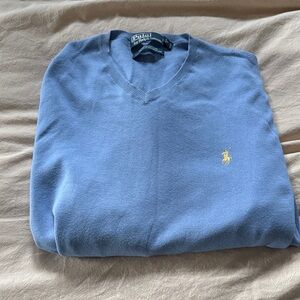 Polo by Ralph Lauren Men's V-Neck Blue Sweater